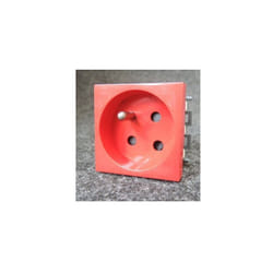 Rehau - Prise 2P+T 16A détrompée 250V rouge incliné à 45° pour goulotte format 45x45 conexel² 6121330 202754
