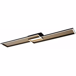 Description Le plafonnier plat LED fascine par son design moderne et sa forme géométrique. La combinaison du noir et de l'or  ...