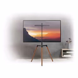 myWall HT 20 L support d'écran plat pour bureau 65" Sol Noir, Noyer