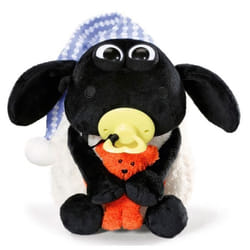 Peluche - NICI - Shaun le Mouton - Timmy avec Petit Ours - 25 cm - Blanc/Noir