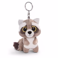 NICI Racoon Clooney, Porte-clés, Gris, Blanc, Métal, Peluche, Polyester, Chiffre, 3 an(s), Garçon/Fille