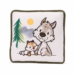 NICI Wolf Winny & Chipmunk Jojo, Multicolore, Carré, Peluche, Polyester, Coussin décoratif