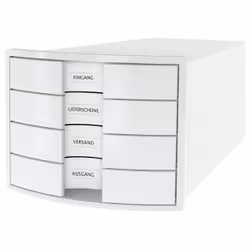 HAN 1012-12, Plastique, Polystyrène, Blanc, 4 tiroir(s), 280 x 367 x 235 mm, 240 x 325 x 37 mm, 1 pièce(s)