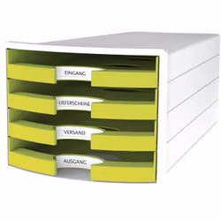 HAN IMPULS, Polystyrène, Plastique, Vert, Blanc, C4, A4, Paysage, 4 tiroir(s)