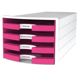 HAN IMPULS Boîte à archives Plastique, Polystyrène Rose, Blanc