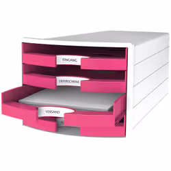 HAN IMPULS Boîte à archives Plastique, Polystyrène Rose, Blanc