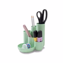 HAN Schreibtischköcher CAMPUS gruen/pastell mit 5 Röhren und 1 Polystyrène Vert
