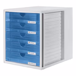 HAN 1450-64, Polystyrol, Bleu, Gris, A4, 5 tiroir(s), 275 mm, 330 mm