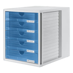 HAN 1450-64 bac de rangement de bureau Polystyrol Bleu, Gris