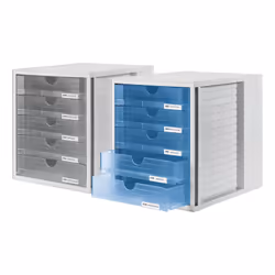 HAN 1450-64 bac de rangement de bureau Polystyrol Bleu, Gris