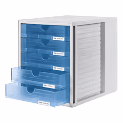 HAN 1450-64 bac de rangement de bureau Polystyrol Bleu, Gris