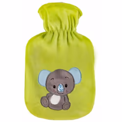 Bouillotte 0.8 litre verte avec Koala brodé Bouillotte en Caoutchouc Naturel Enveloppe 100% polyester Dimensions totales : Ha ...