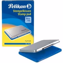 Pelikan Tampons encreurs avec boîtier en métal, Bleu, Argent, Métal, 110 mm, 70 mm
