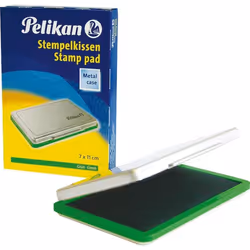 Pelikan Tampons encreurs avec boîtier en métal, Vert, Argent, Métal, 110 mm, 70 mm