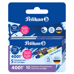 Pelikan 4001, Bleu, Stylo-plume, Blister, 10 pièce(s), 5 pièce(s)