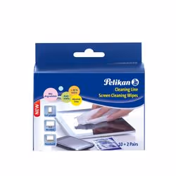 Pelikan 407098, Chiffons secs et humides de nettoyage d'équipement électronique, Écrans/Plastiques, 2x10