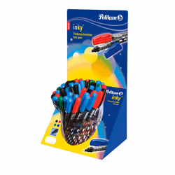 Pelikan Inky, Stylos à encre gel avec bouchon, Noir, Bleu, Vert, Rouge, Multicolore, Plastique, 0,5 mm, 50 pièce(s)