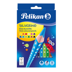 Pelikan 700627 crayon de couleur Noir, Bleu, Marron, Vert, Bleu clair, Vert clair, Orange, Pêche, Rose, Rouge, Violet, Jaune 12 pièce(s)