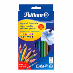 Pelikan 700672, Noir, Bleu, Marron, Vert, Bleu clair, Vert clair, Orange, Pêche, Rose, Rouge, Violet, Jaune, 12 pièce(s)