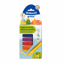 Pelikan Griffix, 8 pièce(s), Noir, Bleu, Marron, Vert, Orange, Rouge, Violet, Jaune, Triangle, Cire, Garçon/Fille, Boîte