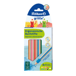 Pelikan 700856 crayon de couleur Noir, Bleu, Marron, Vert, Orange, Rose, Rouge, Blanc, Jaune 9 pièce(s)