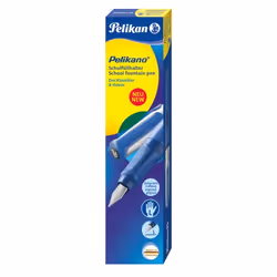 Pelikan P481, Bleu, Système de remplissage cartouche, Acier inoxydable, Pour gaucher, Allemagne, Boîte