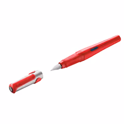 Pelikan P480, Rouge, Système de remplissage cartouche, Rouge, Plume arrondie, Acier inoxydable, Pour droitier