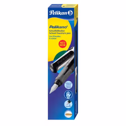 Pelikan P481, Noir, Système de remplissage cartouche, Acier inoxydable, Pour gaucher, Allemagne, Boîte