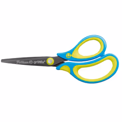 Pelikan 810241, Enfant, Découpe droite, Unique, Bleu, Jaune, Ciseaux pour loisirs créatifs, Coupe en W