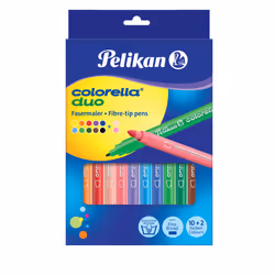 Pelikan Colorella Duo C407, Fin, 12 couleurs, Multicolore, Rond, 12 pièce(s), Boîte avec crochet