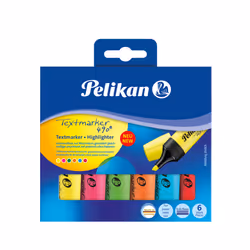 Pelikan Textmarker 490, 6 pièce(s), Multicolore, Multicolore, Encre à base d'eau, Boîte