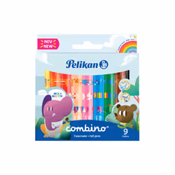 Pelikan Combino Super 411, 9 couleurs, Multicolore, Rond, Garçon/Fille, 9 pièce(s), Boîte avec crochet
