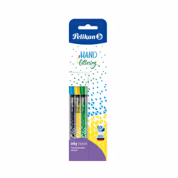 Pelikan inky Neon, Bleu, Vert, Jaune, Fin, Rond, 0,5 mm, Allemagne, Ampoule