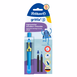 Pelikan griffix, Stylo à bille retractable avec clip, Bleu, Bleu, Plastique, Pour gaucher, Allemagne