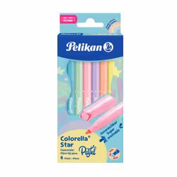 Pelikan 822282, Fin, 6 couleurs, Couleurs assorties, Pointe ogive, Fibre, Multicolore