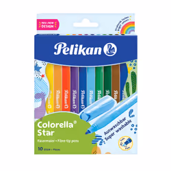 Pelikan 822299, 10 couleurs, Noir, Bleu, Marron, Vert, Bleu clair, Vert clair, Orange, Violet, Rouge, Jaune, Pointe ogive, 0, ...