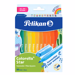 Pelikan 822336, 30 couleurs, Couleurs assorties, Pointe ogive, 0,6 mm, Couleurs assorties, Encre à base d'eau