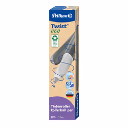 Pelikan Twist eco, Stylo à bille, Gris, Bleu, Plastique recyclé, 0,3 mm, Ambidextre