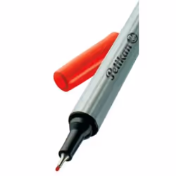 Pelikan Fineliner 96, Rouge, Fin, Noir, Rouge, Argent, Rond, Métal, 0,4 mm