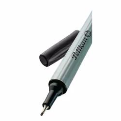 Pelikan Fineliner 96, Noir, Fin, Noir, Argent, Rond, Métal, 0,4 mm