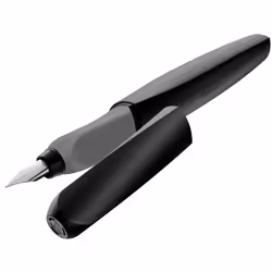 Pelikan 946806, Noir, Gris, Système de remplissage cartouche, Noir, Plume arrondie, Acier inoxydable, Moyen