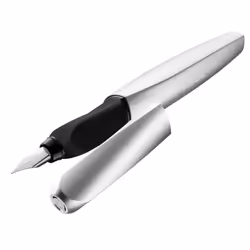 Pelikan 947101, Argent, Système de reservoir rechargeable, Plume arrondie, Acier inoxydable, Moyen, Boîte