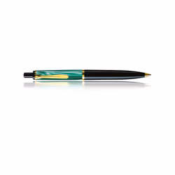 Pelikan K200, Noir, Or, Vert, Système de reservoir rechargeable, Résine, Plume italique, Acier inoxydable, Ambidextre