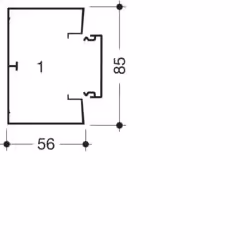 Hager GBA500851ALU, Aluminium, Aluminium, EN50085-2-1, 2000 mm