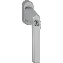 Poignée de fenêtre comdamnable à clé Hamburg - Carré 32-42 mm - Vis M5x45 + M5x50 - Alu aspect inox Hoppe 11950547