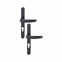Ensemble de porte-fenêtre plaque étroite Atlanta 1530/300LMSGL HOPPE Noir mat 9714 Clé i Entr.70 - ép.68/77 - 3354592 - . - P ...