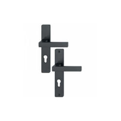 Hoppe - Ensemble de poignées de porte sur plaque toulon Noir 218 mm 70 Pour porte de 58 à 67 mm Noir 39 Clé i
