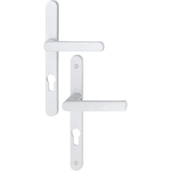 Hoppe - Ensemble poignées pour portes-fenêtres Hamburg plaque étroite - Carré de 7 - Entraxe 70 mm - Epaisseur 68-77 - Blanc 12003955