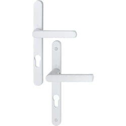 Ensemble poignées pour portes-fenêtres Hamburg plaque étroite - Carré de 7 - Entraxe 70 mm - Epaisseur 78-87 - Blanc Hoppe 12003980