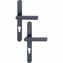 Ensemble poignées pour portes-fenêtres Hamburg plaque étroite - HOPPE - 12004XXX - - Produit expédié depuis notre plateforme ...